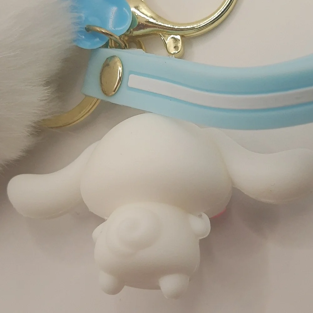 HK Inspired Cinnamoroll  Pom Pom Keychain Bag Pendant Keyring Jewelry NWOT